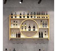 Muroir à vin monté, Porte-vides Libres Debout, Porte-Verre à vin, Porte-Exposition à vin Mural en métal Moderne, étagère de Bar, Porte-Verre à vin Suspendu, étagères de Rangement, pour la Maison, Le