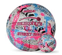 Murphy Gaelic Street Trainer Ballons de Football en Caoutchouc vulcanisé Durable, poignée Longue durée pour Surfaces dures, Taille 4, Blanc/Rose/Cyan