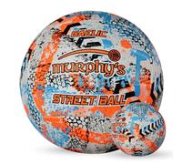 Murphy 's Gaelic Street Trainer Ballons de Football en Caoutchouc vulcanisé Durable, adhérence Longue durée pour Surfaces dures, Taille 4, Blanc/Orange Fluo/Cyan