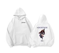 MURQ Album Jiso AMORTAGE Hoodie Bli-NK 2025 Support Imprimé Merch Sweet Shirts en Coton for Les Fans(A White-Fleece,M)