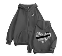 MURQ en Album RomanceUntold Sweat à Capuche Support imprimé Sweat-Shirt 2024 Coton Fermeture éclair Merch Chemise(Gray,M)