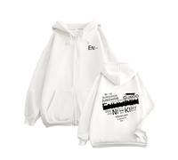 MURQ en Album RomanceUntold Sweat à Capuche Support imprimé Sweat-Shirt 2024 Coton Fermeture éclair Merch Chemise(White,S)