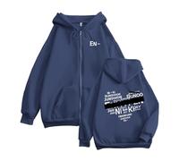 MURQ en Album RomanceUntold Sweat à Capuche Support imprimé Sweat-Shirt 2024 Coton Fermeture éclair Merch Chemise(Blue,)