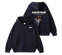 MURQ Jiso Album AMORTAGE Hoodie Bli-NK 2025 Support Merch Sweat-Shirt Coton Shirts(A Black,M)