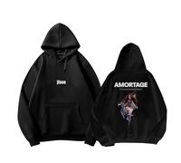 MURQ Jiso Album AMORTAGE Hoodie Bli-NK 2025 Support Merch Sweat-Shirt Coton Shirts(A1 Black,M)