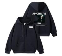 MURQ Jiso Album AMORTAGE Hoodie Bli-NK 2025 Support Merch Sweat-Shirt Coton Shirts(B Black-Fleece,S)