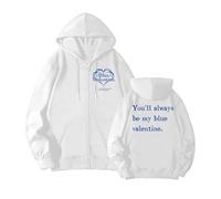 MURQ Sweat À Capuche Blue Valentine Album 2025 Sweat-Shirt Imprimé De Soutien(1 White Velvet,L)