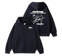 MURQ Sweat à Capuche JI-SOO Album AMORTAGE 2025 Support Imprimé Merch Sweat-Shirt Coton Unisexe Chemises(Black 1,S)