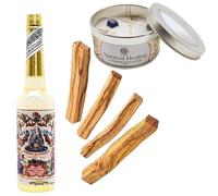 Murray & Lanman Acqua Florida Parfum original du Pérou (Acqua di Florida 270 ml + Bougie Florida et Lapislazzuli + 4 Bois Palo Santo)