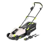 Murray Tondeuse à Gazon sans Fil 20V Li-ION avec Moteur à Induction (2900/min) MU-BAT-LM33-KIT - Largeur de Coupe de 33 cm, Bac de Ramassage 32L - 5 Niveaux de Hauteur - Mulching, Arrière, Bac