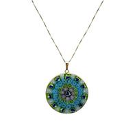 Murrina Milefiori Venezia Collier pour femme en verre original de Murano et argent 925, couleur or, diamètre 36 N or, media, Argent sterling, Verre de Murano