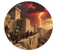 Murs de la Ville de Dubrovnik 1000 Pièces Jigsaw Puzzles bâtiment Puzzles Ronds pour Adultes Et Enfants Décompression Jeu D'Intelligence De l'art De La DécoRat ION Moderne 1000pcs (67.5x67.5cm