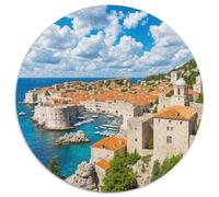 Murs de la Ville de Dubrovnik 1000 Pièces Puzzle bâtiment Circulaire pour Adultes Et Enfants Décompression Jeu D'Intelligence De l'art De La DécoRat ION Moderne 1000pcs (67.5x67.5cm)