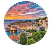 Murs de la Ville de Dubrovnik 1000 Pièces Puzzle bâtiment Rond pour Enfants Cadeaux Jeu D'Intelligence De l'art De La DécoRat ION Moderne 1000pcs (67.5x67.5cm)