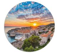 Murs de la Ville de Dubrovnik 1000 Pièces Puzzles Classiques bâtiment Puzzle Rond pour Adultes Et Enfants Encastrement Parfait Jeu D'Intelligence De l'art De La DécoRat ION Moderne 1000pcs (67