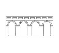 Hornby Mid Level Arched Retaining Walls x2 (Red Brick)