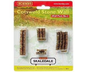 Murs en pierre des Cotswolds - Pack N°3 | Model Railway Accessories, Miniature Diorama Scenery for Hornby Train Sets, Lifelike Building Models, Scale 1:76