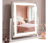 Mursche Miroir de maquillage avec éclairage Miroir Hollywood - 30×40CM Miroir de vanité LED Petit miroir cosmétique avec lumière Miroir de table 3 modes Miroir de maquillage tactile à intensité