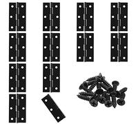 Murtenze Lot de 12 charnières de porte de 6,3 cm - Noires - Avec vis de montage