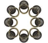 Murtenze Lot de 12 poignées de tiroir en bronze antique, poignées décoratives vintage, boutons à trou unique avec vis pour meubles, armoire, commode, boîte en bois