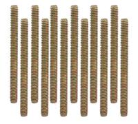 Murtenze Lot de 12 tiges entièrement filetées, tige plaquée zinc couleur, vis en acier au carbone, vis filetées de 6,35 mm de long pour fixation de meubles