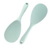 Murtenze Lot de 2 cuillères à riz en silicone vert clair, anti-adhésives, résistantes à la chaleur, pour riz, salades, purée de pommes de terre