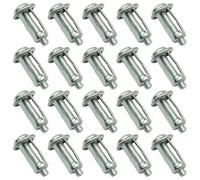 Murtenze Lot de 20 ancrages muraux creux en acier au carbone Molly M4 x 20 mm, fixation à cavité robuste pour murs fins, plâtre, cloison sèche, carrelage