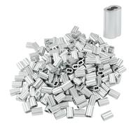 Murtenze Lot de 250 manchons à sertir pour câble métallique de 0,6 cm, manchons à sertir en aluminium pour câbles et câbles métalliques, manchons à sertir à double barillet (M3,8 cm)