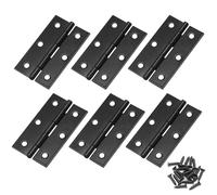Murtenze Lot de 6 charnières de porte de 6,3 cm, charnières noires à roulement à billes, charnières de fenêtre, charnières d'extérieur avec vis de montage