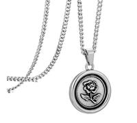 murtoo Collier en acier inoxydable avec pendentif rose cubain pour femme - Cadeau pour elle - 45,7 cm, 50,8 cm, 55,8 cm et 55,9 cm, 18''+2'', Acier inoxydable, Pas de gemme