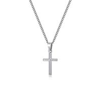 murtoo collier homme,collier croix, collier croix homme, pendentif croix, croix chretienne, chaine homme(Taille S,Argent,50+5cm)