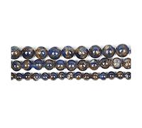 MURUI ZP Perles de Pierre Naturelle Gold Coloful Charm Rond Perles en Vrac pour la Fabrication de Bijoux Bracelet à Aiguille DIY Strand 4/6/8/10/12 mm Y1222