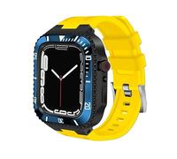 MURVE 44mm De Luxe Mod Kit pour Apple Watch Band 8 7 45mm Métal Lunette Couverture pour iwatch série 6 SE 5 4 Bracelet Silicone Boîtier En Acier Refit ensemble, 44mm For 6/5/4/SE, Agate