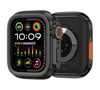 MURVE Boîtier de montre en alliage pour Apple Watch, série S10 46mm S9 S8 S7 S6 44MM 45MM, cadre de protection, boîtier pare-chocs en métal(Black,S10 46mm)