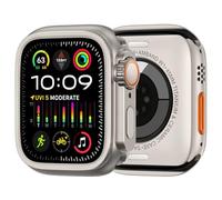 MURVE Boîtier de montre en alliage pour Apple Watch, série S10 46mm S9 S8 S7 S6 44MM 45MM, cadre de protection, boîtier pare-chocs en métal(Titanium color,S10 46mm)