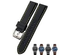 MURVE Bracelet de montre de sport en caoutchouc de silicone noir et bleu 20 mm, 21 mm, 22 mm pour montre IWC Pilot Mark 18, 22mm, Agate