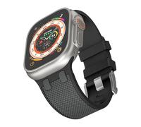 MURVE Bracelet de montre en caoutchouc pour Apple Watch Band 49mm 45mm 44mm Bracelets de montre en caoutchouc 10e 46mm 42mm Bracelet étanche(Black Gray,S10 46mm)