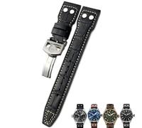MURVE Bracelet de montre en cuir de veau avec rivets - 20 mm, 21 mm, 22 mm - Pour montre IWC Big Pilot IW5009 SPITFIRE IW3777 Le Petit Prince Mark, 21mm, Agate