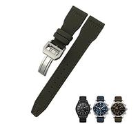 MURVE Bracelet de montre en nylon de vachette 20 mm 21 mm 22 mm pour IWC Big Pilot IW377714 Mark18 Spitfire Bracelet en cuir véritable nylon, 22mm, Agate
