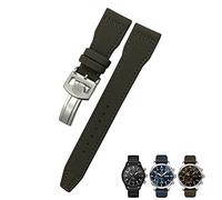 MURVE Bracelet de montre en nylon de vachette 20 mm 21 mm 22 mm pour IWC Big Pilot IW377714 Mark18 Spitfire Bracelet en cuir véritable nylon, 22mm, Agate
