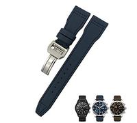 MURVE Bracelet de montre en nylon de vachette 20 mm 21 mm 22 mm pour IWC Big Pilot IW377714 Mark18 Spitfire Bracelet en cuir véritable nylon, 20 mm, Agate