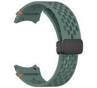 MURVE Bracelet magnétique de 20mm pour Samsung Galaxy Watch 4 5 Pro 6 7 7LTE 44mm 40mm Watch4/6, Bracelet classique en Silicone sans espaces(Olive,Watch 7 40 44)