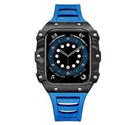 MURVE Céramique Cas 45mm Modifier Boîtier En Fiber De Carbone pour Apple Watch Band 8 Cas 7 6 5 40mm 41mm Bracelet pour IWatch 8 7 6 Cadre Sangle, 44MM, Agate