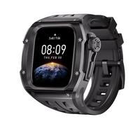 MURVE Ensemble de Kit de Mod de bracelet en caoutchouc de boîtier en acier inoxydable 316L, pour bracelets de montre Apple Watch série 10 46MM(Black Black)