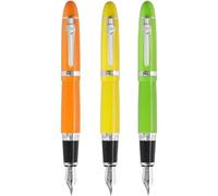 MURVE Ensemble de stylo-plume de luxe en métal avec grande pointe 0,7 mm/1,0 mm et grand corps pour bureau et école, fournitures d'écriture (G, pointe droite de 0,7 mm)