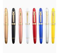 MURVE Ensemble de stylo-plume de luxe en métal avec pointe large de 0,7 mm/1,0 mm et grand corps pour bureau et école (H, pointe droite de 0,7 mm)