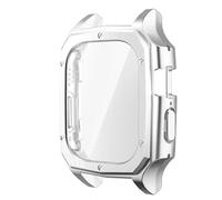 MURVE Film trempé de couverture de PC pour Apple Watch Ultra 1 2, boîtier de protection de coque de cadre de pare-chocs de 49mm pour IWatch série 8 Ultra 49mm(Silver)