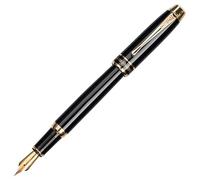 MURVE Iraurita Stylo-plume en métal brossé avec grille grise et pointe fine de 0,5 mm pour le travail, le bureau, les étudiants (un seul stylo-noir)