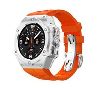 MURVE Kit de Modification en alliage pour Samsung Galaxy Watch 7 Ultra, boîtier métallique de 47MM pour Galaxy Watch 7 Ultra, bracelet en caoutchouc fluoré, Kit de bricolage, bracelets de montre(Ti-O)