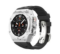 MURVE Kit de Modification en alliage pour Samsung Galaxy Watch 7 Ultra, boîtier métallique de 47MM pour Galaxy Watch 7 Ultra, bracelet en caoutchouc fluoré, Kit de bricolage, bracelets de montre(Ti-B)